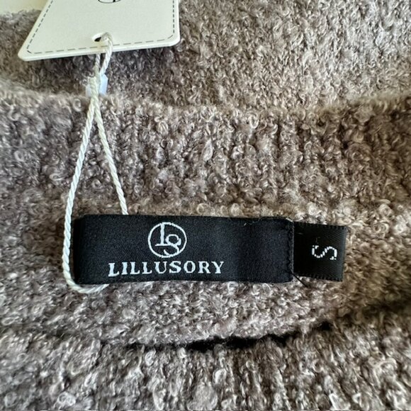 Lillusory Women's Sweater Wool Blend Soft Oversized‎ Chunky Pullover Tan Size S - Picture 4 of 7